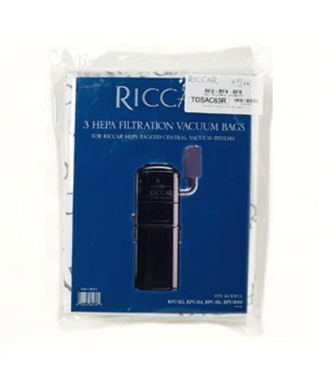 Riccar Central Vacuum HEPA Vacuum Bags (3 Pack) Part # RCB-3