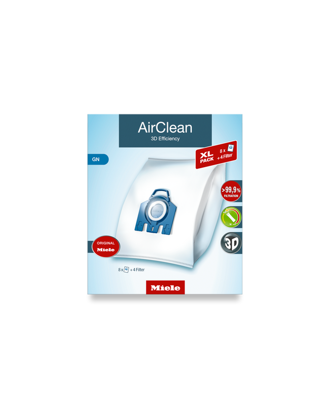 Miele GN XL-Pack AirClean Vacuum Cleaner Bags - 8 pack + 2 motor filter + 2 exhaust filters