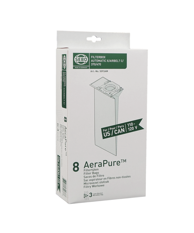 Sebo Automatic X / Essential G / 300 / 350 Mechanical / 370 / Airbelt C Vacuum Cleaner Bags - 8 pack