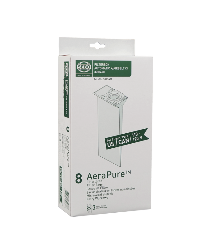 Sebo Automatic X / Essential G / 300 / 350 Mechanical / 370 / Airbelt C Vacuum Cleaner Bags - 8 pack