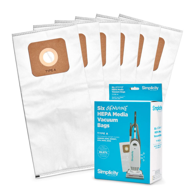 Simplicity type A Vacuum Cleaner Bags fits S20EZM & other Uprights