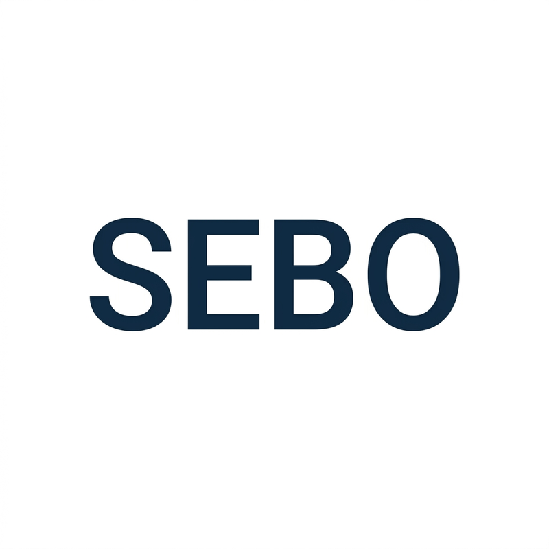 SEBO navy blue brand tile