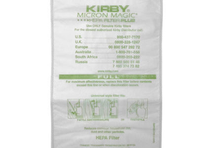 Kirby MicroAllergen Plus HEPA Filter Bags For Avalir & Older (2 Pack) Part # 205814