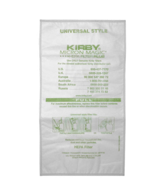 Kirby MicroAllergen Plus HEPA Filter Bags For Avalir & Older (2 Pack) Part # 205814