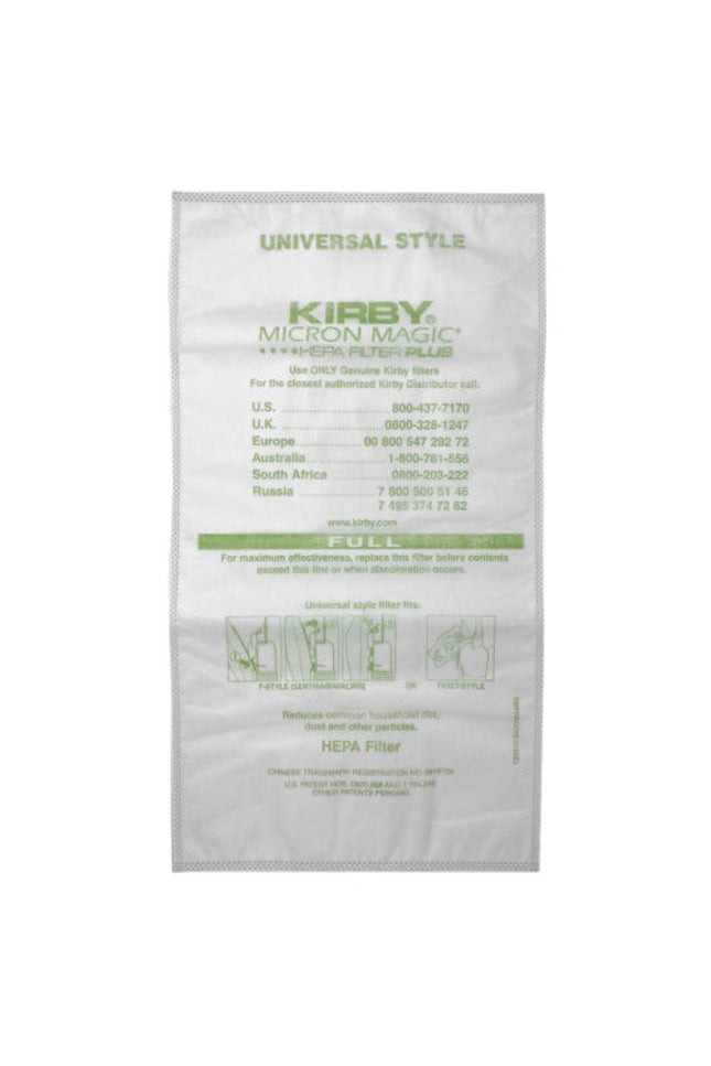 Kirby MicroAllergen Plus HEPA Filter Bags For Avalir & Older (2 Pack) Part # 205814