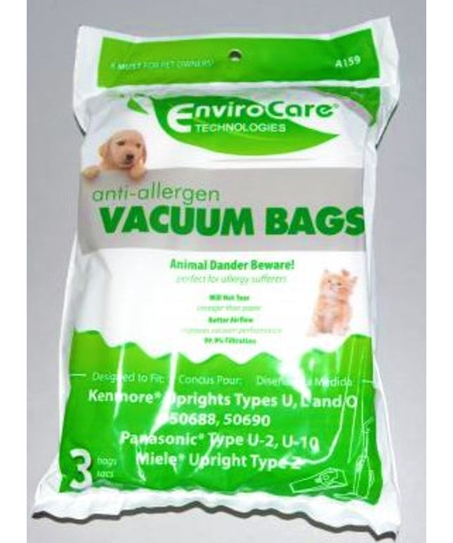 Kenmore 50688 & 50690 U, L, & O Anti-Allergen Vacuum Bags
