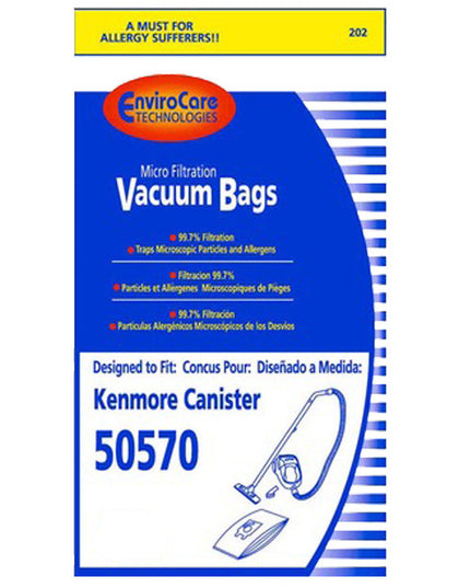 Kenmore 50570 Type I Canister Vacuum Bags (8 pack)