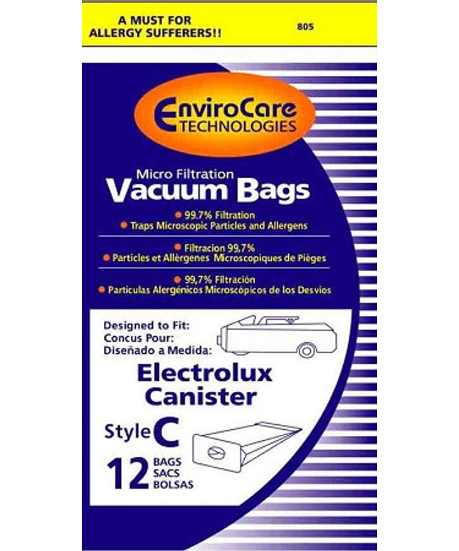 Electrolux / Aerus Canister Style C Vacuum Bags - 12 pack