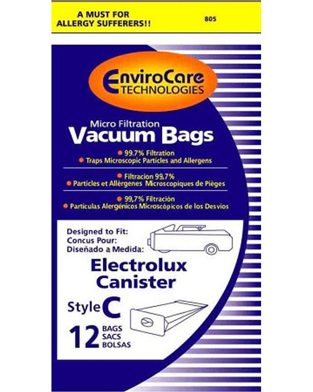 Electrolux / Aerus Canister Style C Vacuum Bags - 12 pack