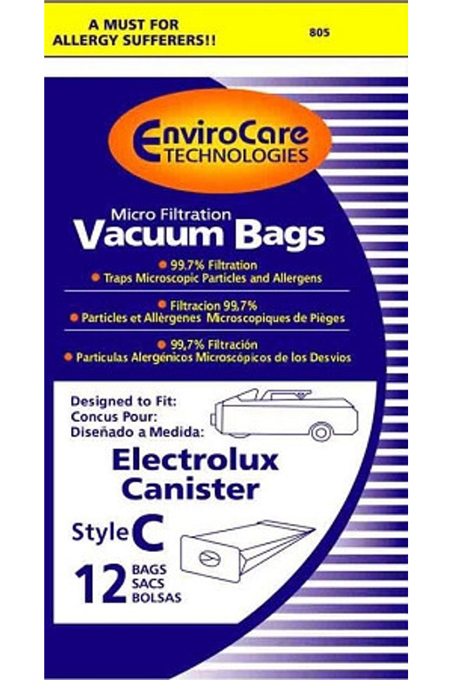 Electrolux / Aerus Canister Style C Vacuum Bags - 12 pack