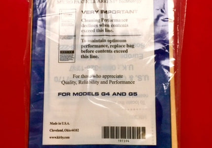 Kirby Twist Style Paper Bags G4 & G5 (9 pack) Vacuum Bags Part # 197394A