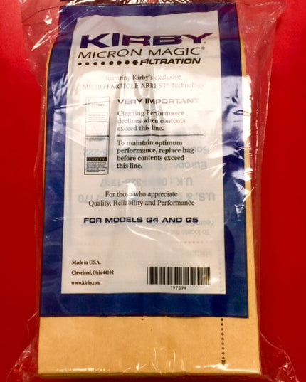 Kirby Twist Style Paper Bags G4 & G5 (9 pack) Vacuum Bags Part # 197394A