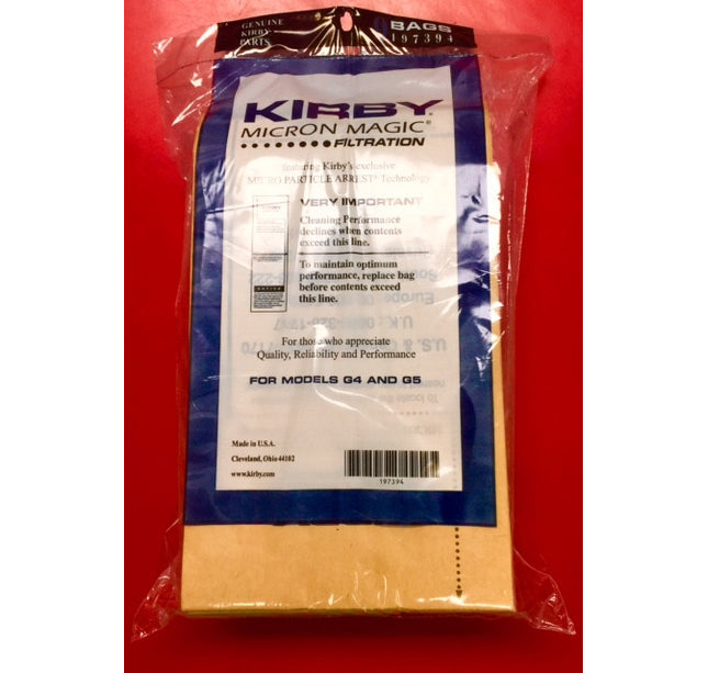 Kirby Twist Style Paper Bags G4 & G5 (9 pack) Vacuum Bags Part # 197394A