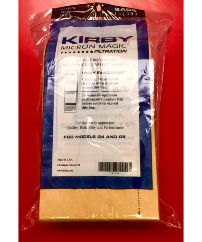 Kirby Twist Style Paper Bags G4 & G5 (9 pack) Vacuum Bags Part # 197394A