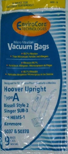 Hoover type A Vacuum Bags - 9 pack