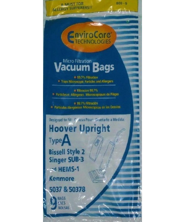Hoover type A Vacuum Bags - 9 pack