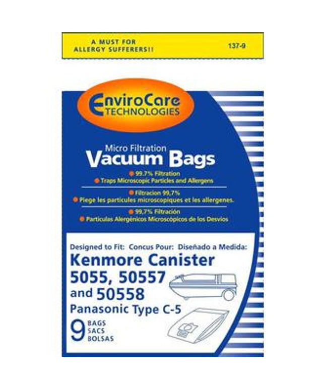 Kenmore Type C- 5055, 50557 & 50558  Vacuum Bags - 9 pack