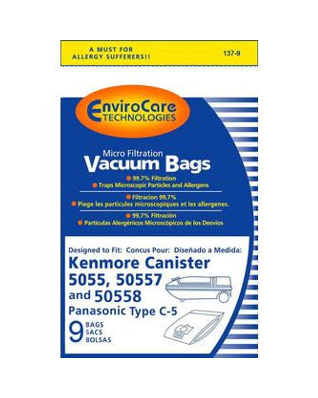 Kenmore Type C- 5055, 50557 & 50558  Vacuum Bags - 9 pack