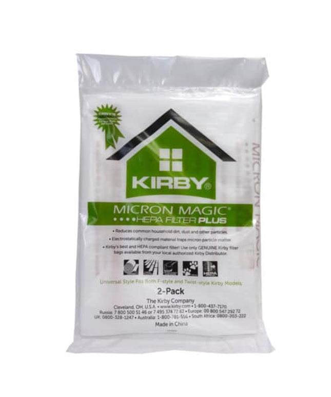 Kirby MicroAllergen Plus HEPA Filter Bags For Avalir & Older (2 Pack) Part # 205814