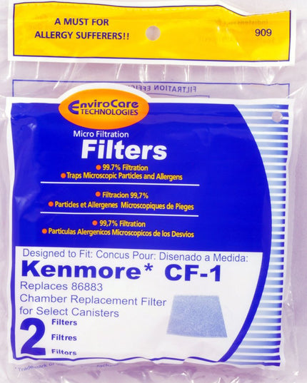 Kenmore CF-1 Vacuum Cleaner Filters - 2 pack