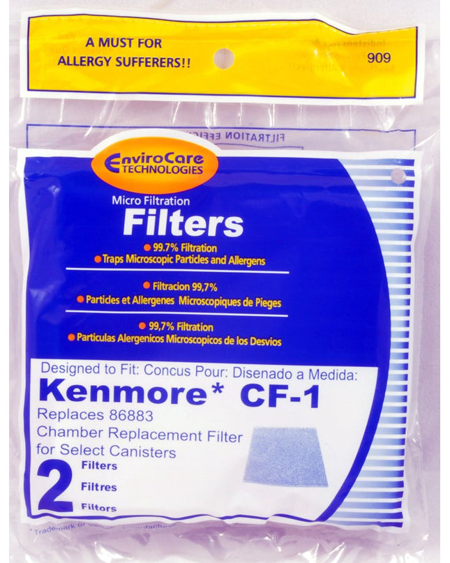 Kenmore CF-1 Vacuum Cleaner Filters - 2 pack