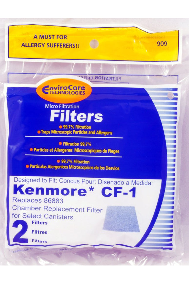 Kenmore CF-1 Vacuum Cleaner Filters - 2 pack