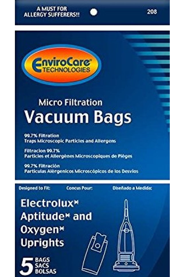 Electrolux Oxygen & Aptitude Upright Vacuum Bags - 5 pack