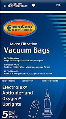 Electrolux Oxygen & Aptitude Upright Vacuum Bags - 5 pack