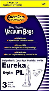Eureka PL Micro Filtration Vacuum Bags - 3 pack