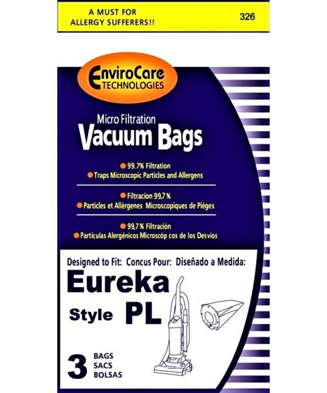 Eureka PL Micro Filtration Vacuum Bags - 3 pack