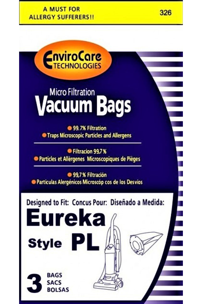 Eureka PL Micro Filtration Vacuum Bags - 3 pack