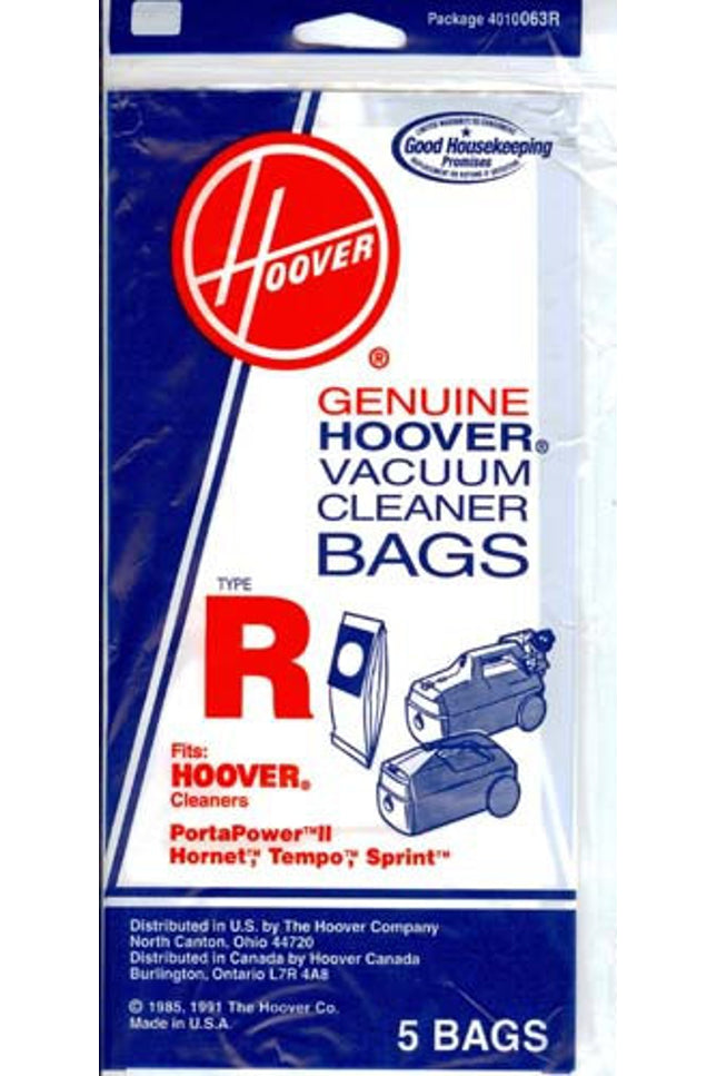 Hoover type R Vacuum Bags (5 pack) Part # 4010063R