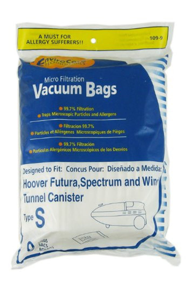 Hoover type S Vacuum Bags (9 pack)