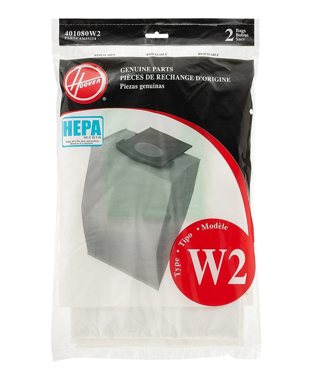 Hoover Type W2 HEPA Bag (2 pack) Part # 401080W2