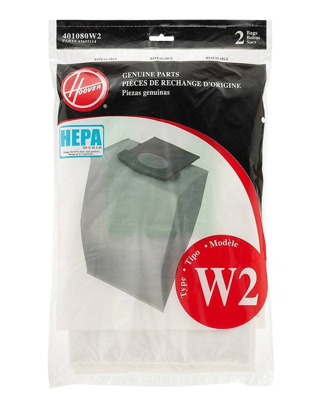 Hoover Type W2 HEPA Bag (2 pack) Part # 401080W2