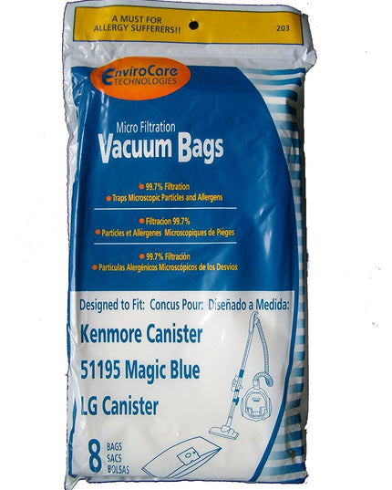 Kenmore type M 51195 Magic Blue Vacuum Bags - 8 pack