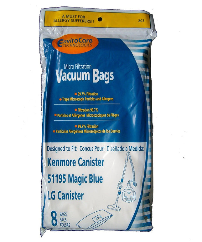 Kenmore type M 51195 Magic Blue Vacuum Bags - 8 pack