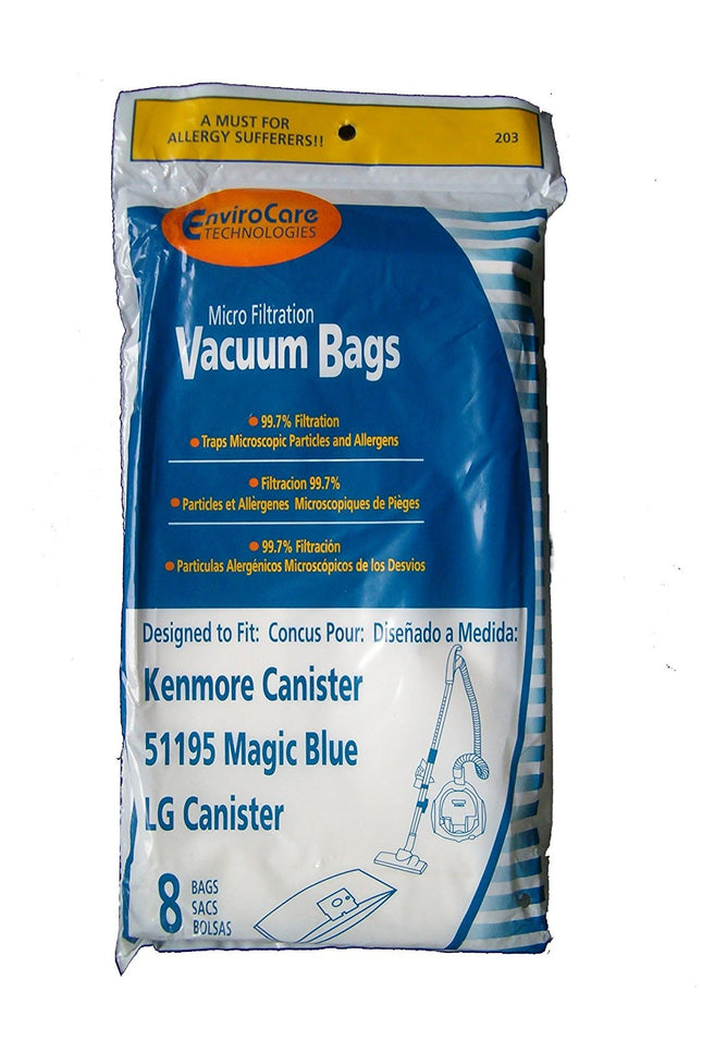 Kenmore type M 51195 Magic Blue Vacuum Bags - 8 pack