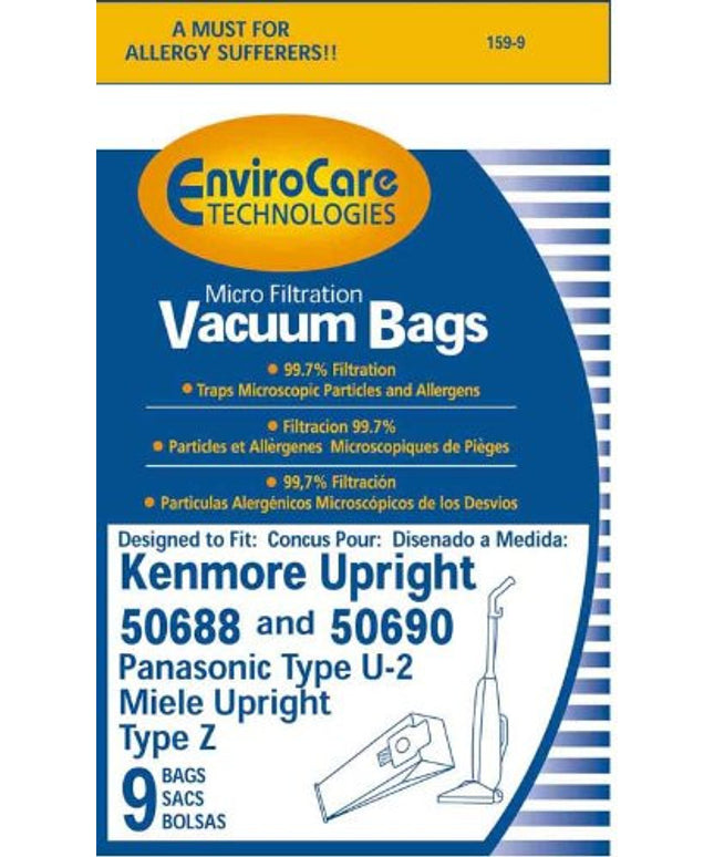 Kenmore Upright 50688 & 50690 Vacuum Bags - 9 pack