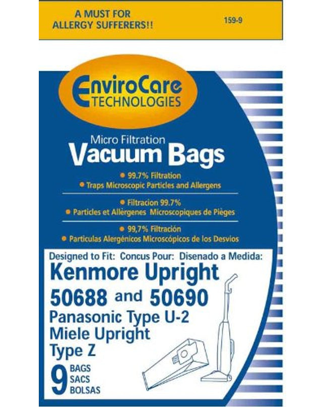 Kenmore Upright 50688 & 50690 Vacuum Bags - 9 pack