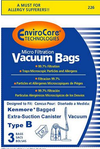 Kenmore type B 85003 Premium Micro-Filtration Vacuum Bags (3 pack) Part # 226