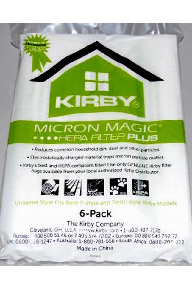 Kirby MicroAllergen HEPA PLUS Filter Bags For Avalir & Older - 6 pack