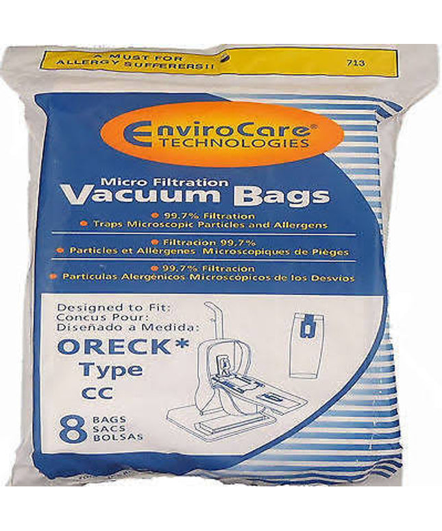 Oreck type CC Micro Filtration Vacuum Bags - 8 Pack