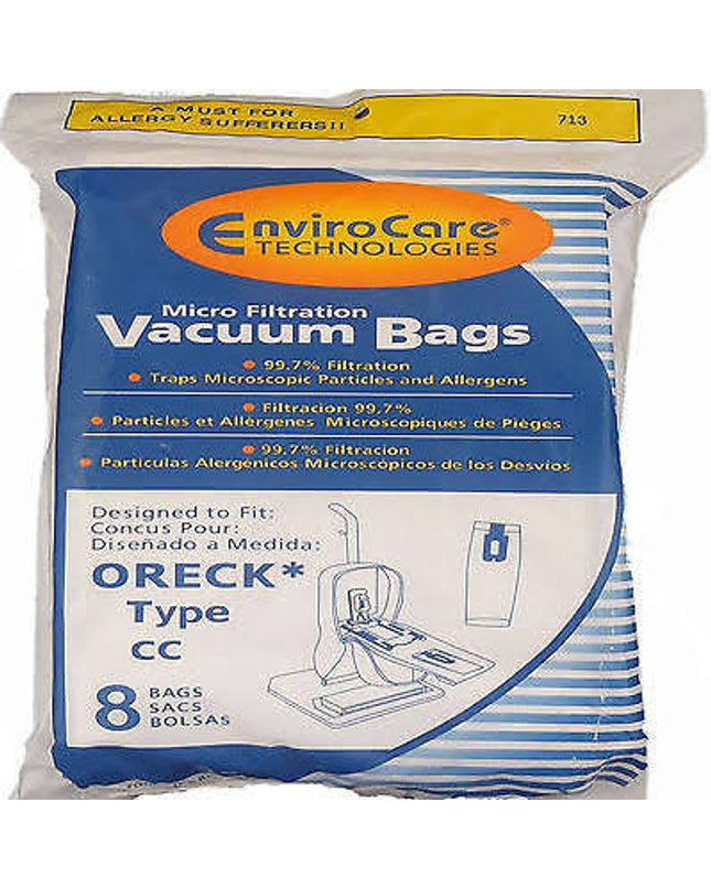 Oreck type CC Micro Filtration Vacuum Bags - 8 Pack