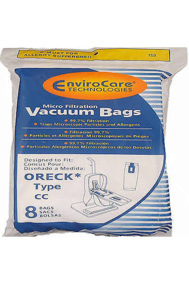 Oreck type CC Micro Filtration Vacuum Bags - 8 Pack