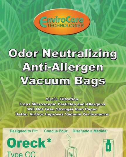 Oreck type CC Anti Odor / Allergen Vacuum Bags (8 Pack)