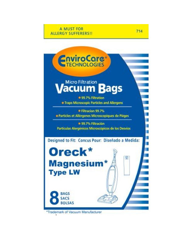Oreck type LW Magnesium Micro Filtration Vacuum Cleaner Bags - 8 pack