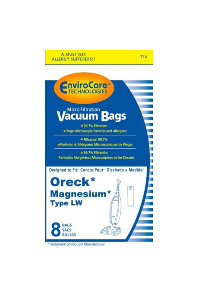 Oreck type LW Magnesium Micro Filtration Vacuum Cleaner Bags - 8 pack