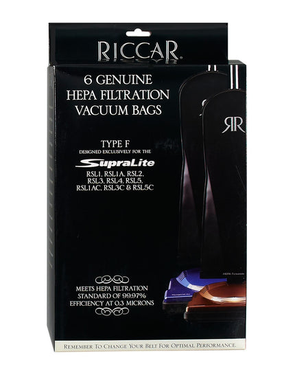 Riccar SupraLite RSL Model HEPA Vacuum Bags (6 Pack) Part # RFH-6