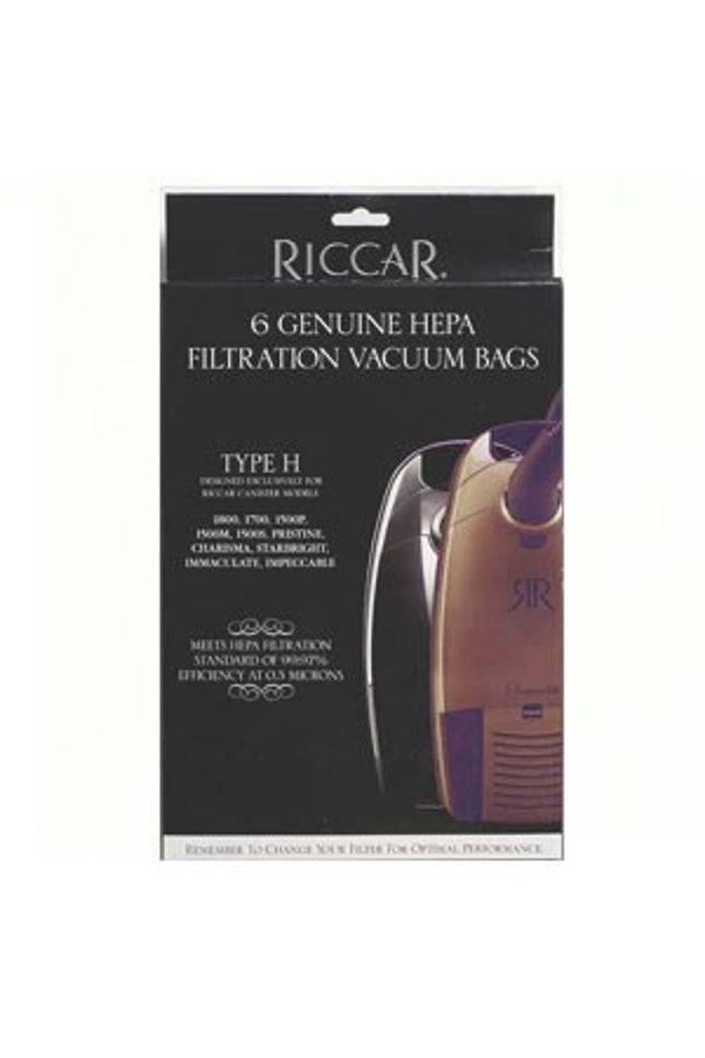 Riccar Type H Canister HEPA Media Vacuum Bags (6 Pack) Part # RHH-6